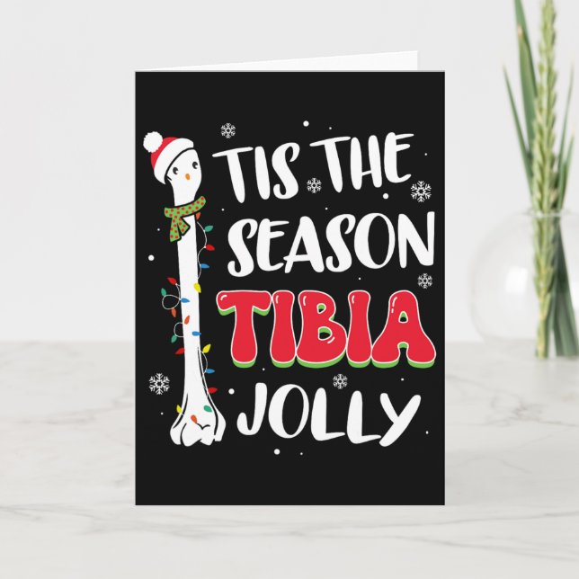Det Är Säsongen Tibia Glada Ben Ortopedisk Jul Kort (Framsida)