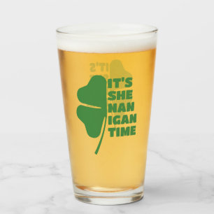 Det är Shenanigan Time St patrick's day Halva Klöv Glaskopp