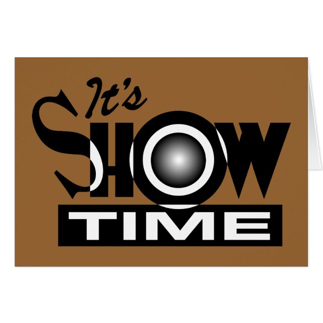 Det är Showtime - roligt humorordstäv för amerikan OBS Kort (Framsidan Horizontal)