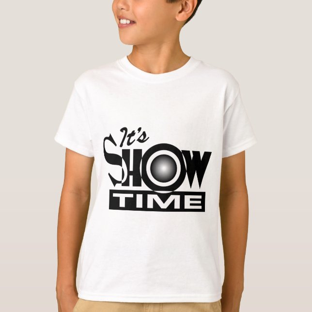 Det är Showtime - roligt humorordstäv för amerikan T Shirt (Framsida)