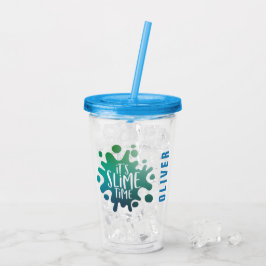 Det är slimetidblått + grönt regnbågeslimeparty take away mugg