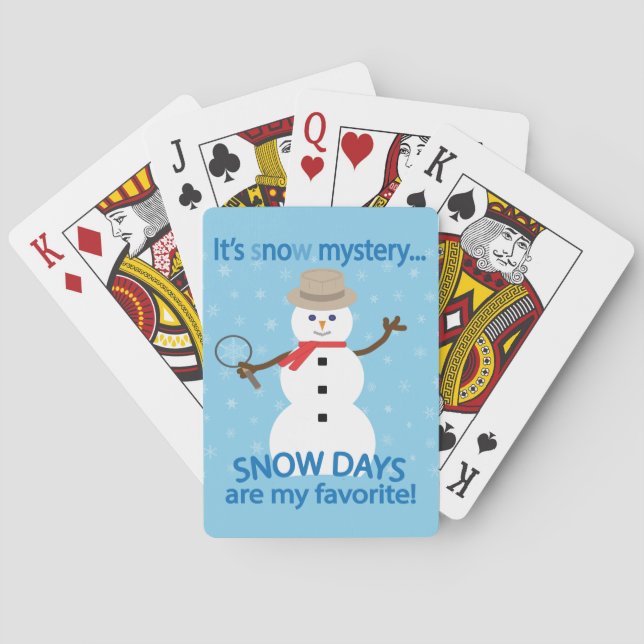Det är snö Mysteridetektiv Snögubbe Blue Casinokort (Baksidan)