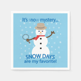 Det är snö Mysteridetektiv Snögubbe Blue Pappersservett