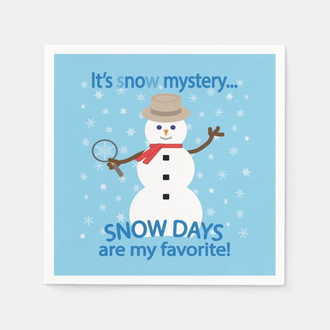 Det är snö Mysteridetektiv Snögubbe Blue Pappersservett (Framsidan)