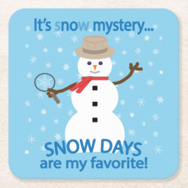 Det är snö Mysteridetektiv Snögubbe Blue Underlägg Papper Kvadrat