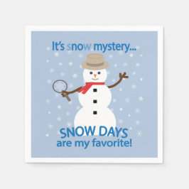 Det är snö Mysteridetektiv Snögubbe Pappersservett
