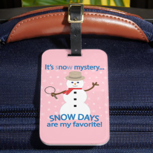 Det är snö Mysteridetektiv Snögubbe Rosa Bagagebricka