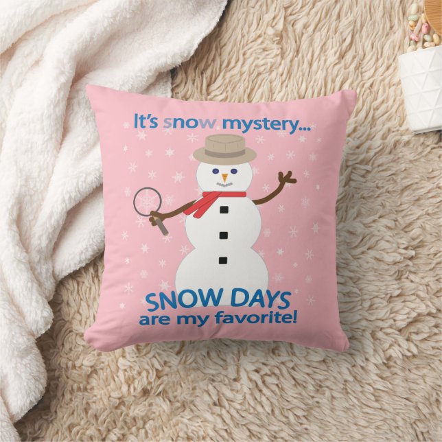 Det är snö Mysteridetektiv Snögubbe Rosa Kudde (Filt)