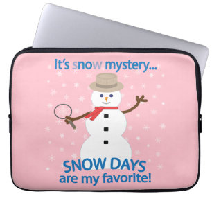 Det är snö Mysteridetektiv Snögubbe Rosa Laptop Fodral