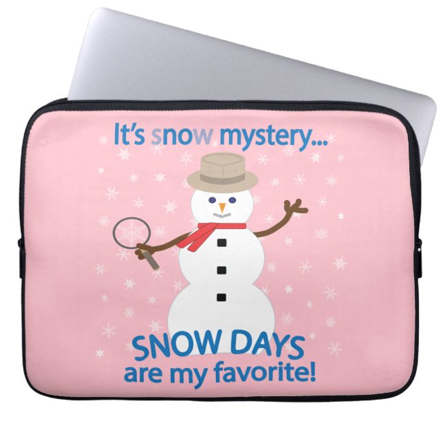 Det är snö Mysteridetektiv Snögubbe Rosa Laptop Fodral (Framsidan)