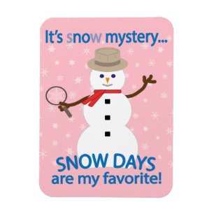 Det är snö Mysteridetektiv Snögubbe Rosa Magnet