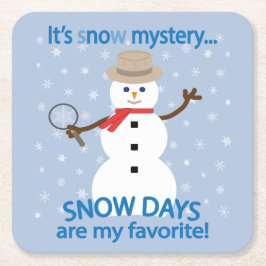 Det är snö Mysteridetektiv Snögubbe Underlägg Papper Kvadrat