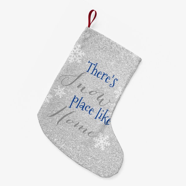 Det är SNÖ Ställe som hem! Winter Snowflake Liten Julstrumpa (Framsidan (Hängande))