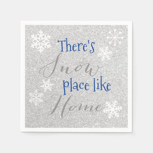 Det är SNÖ Ställe som hem! Winter Snowflake Pappersservett (Framsidan)