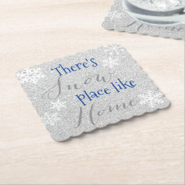 Det är SNÖ Ställe som hem! Winter Snowflake Underlägg Papper