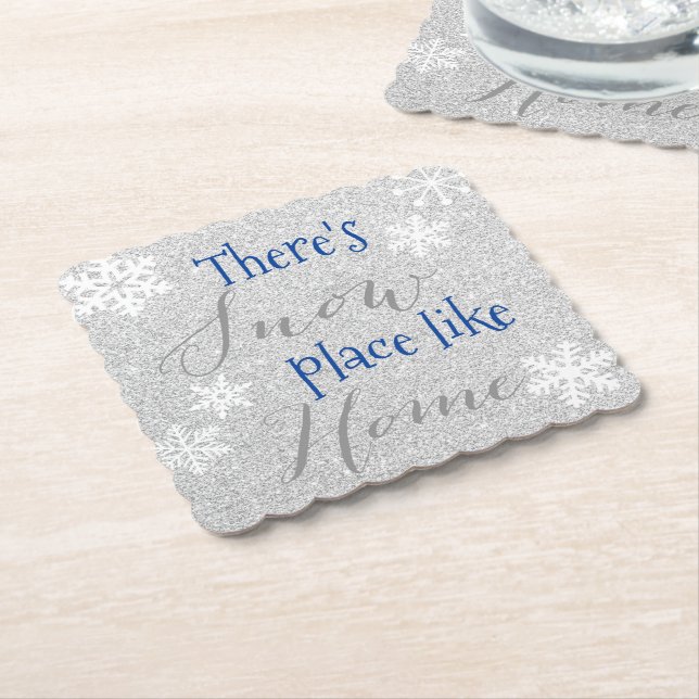 Det är SNÖ Ställe som hem! Winter Snowflake Underlägg Papper (Vinklad)