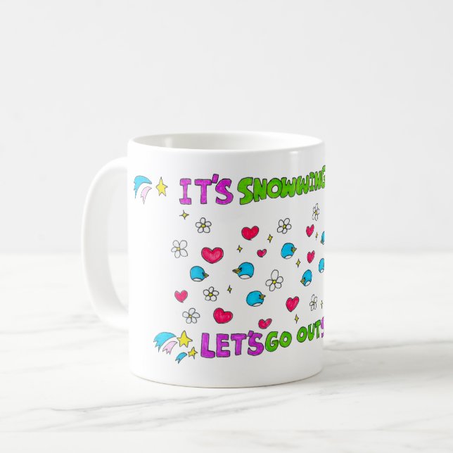 Det är Snowing Penguins idag Låt oss ut Kaffemugg (Framsida vänster)