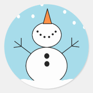 "Det är snowing" Snögubbe Stickers Runt Klistermärke