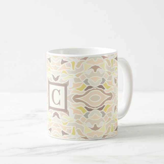 Det är So Ivory Geometric Abstrakt Mönster Kaffemugg (Framsida höger)