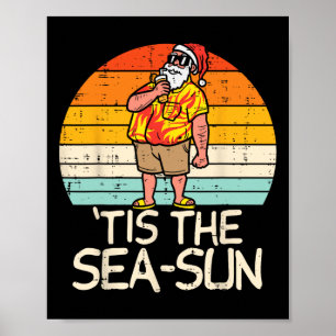 Det Är Solens Santa Solnedgång Retro Jul I Juli Poster