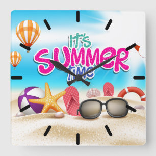 Det är sommartid fyrkantig klocka