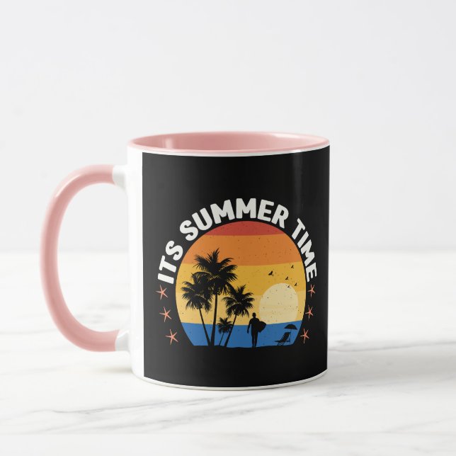 Det är sommartid Tropisk solnedgångsdesign Mugg (Vänster)