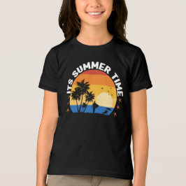 Det är sommartid Tropisk solnedgångsdesign T Shirt