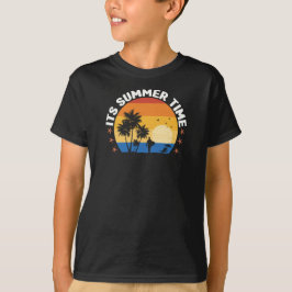 Det är sommartid Tropisk solnedgångsdesign T Shirt