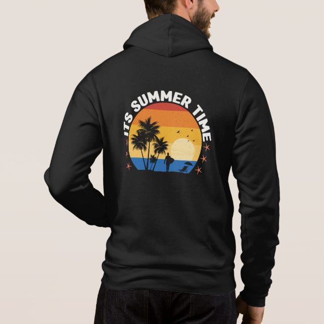 Det är sommartid Tropisk solnedgångsdesign T Shirt (Baksida)