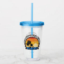 Det är sommartid Tropisk solnedgångsdesign Take Away Mugg