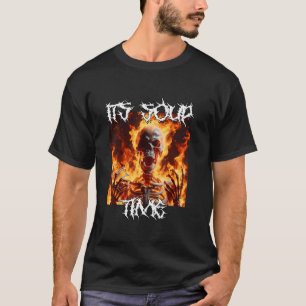Det är Soppa-tid, roligt Cringe Hard Skeleton Meme T Shirt