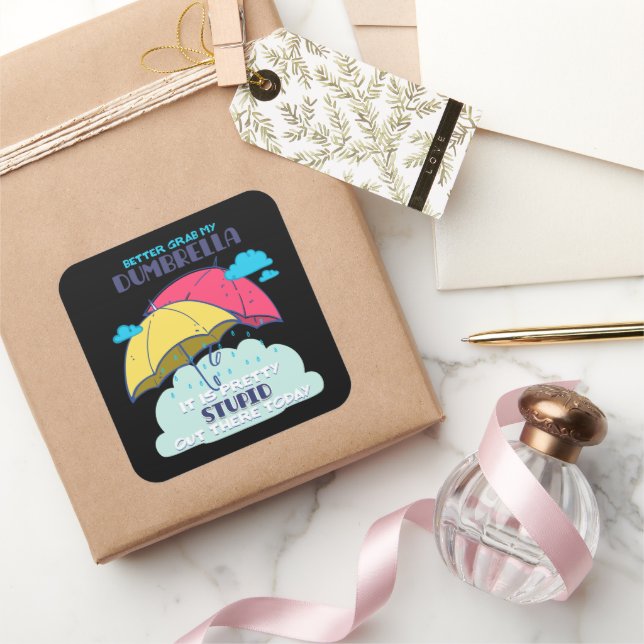 Det är Söt Stupid. Fyrkantigt Klistermärke (Gifting)