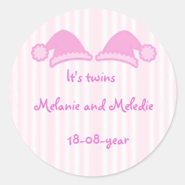 Det är söta twillingar. runt klistermärke (Framsida)