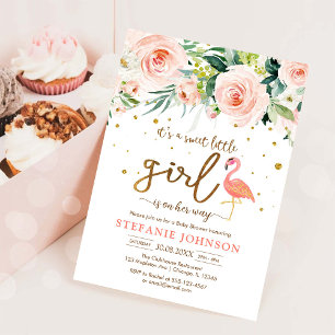 Det är sött lilla flicka Flamingo Baby Shower Inbjudningar