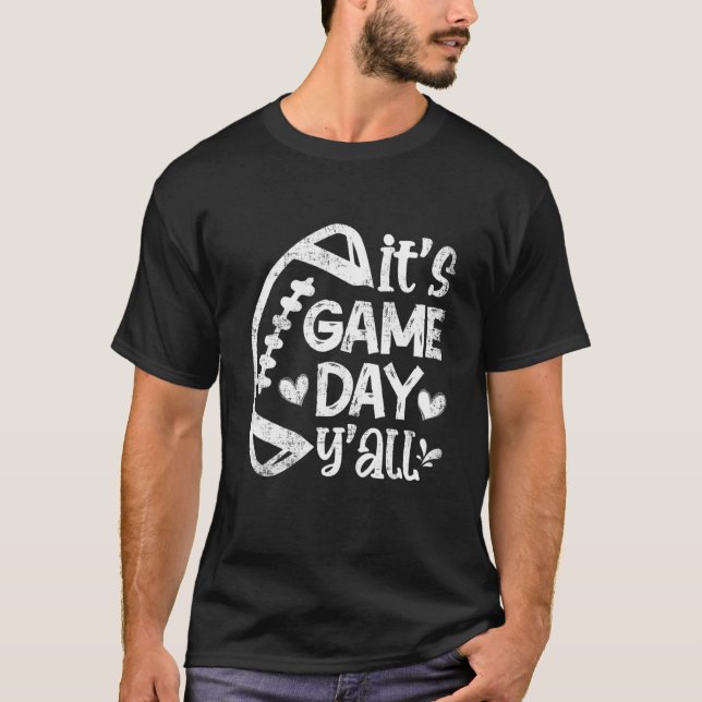 Det är speldagen Y'all Football Game Day Vibes Foo T Shirt (Framsida)