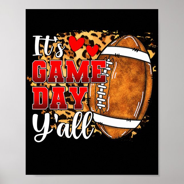 Det är speldagen Y'all Football Game Day Vibes Poster (Framsidan)