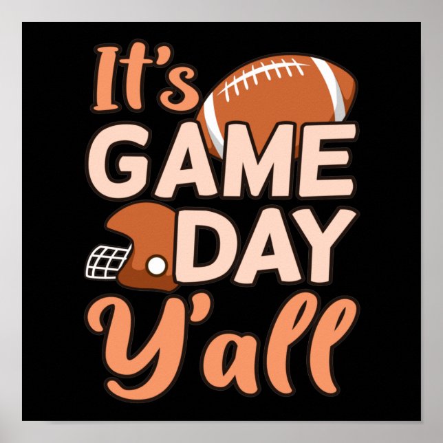 Det är speldagen Y'all Football Player Coach Poster (Framsidan)