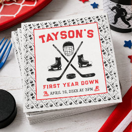 Det är Speltid Hockey 1:a födelsedagen Party Pappersservett