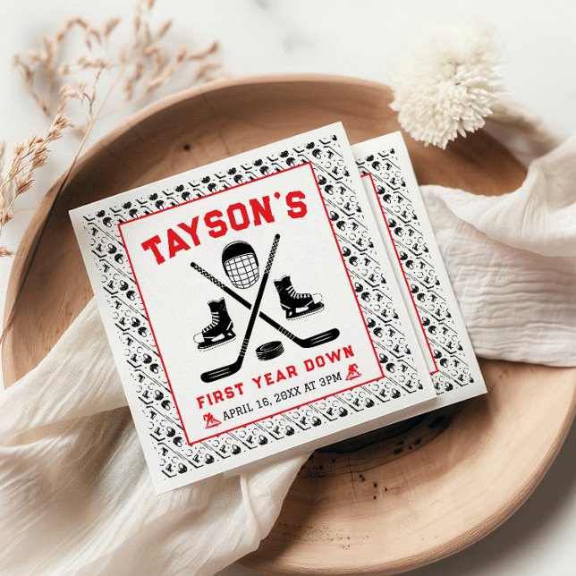 Det är Speltid Hockey 1:a födelsedagen Party Pappersservett (Skapare uppladdad)