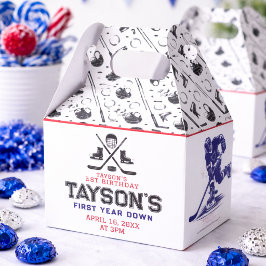 Det är Speltid Hockey 1:a födelsedagen Party Presentaskar