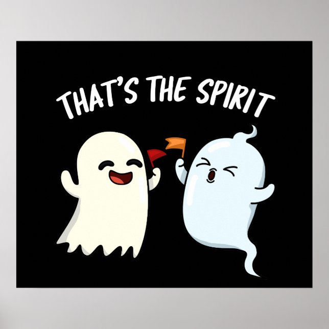 Det är Spirit Funny Ghost Pun Mörk BG Poster (Framsidan)