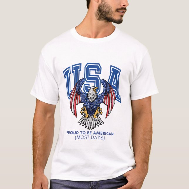 Det är stolt att vara amerikan (de flesta dagar) t shirt (Framsida)