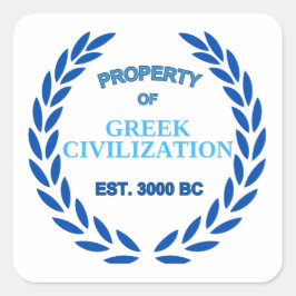 Det är stolt att vara grek - Egendom i den grekisk Fyrkantigt Klistermärke