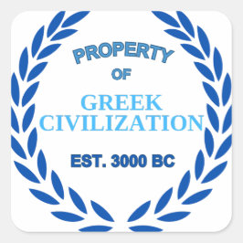 Det är stolt att vara grek - Egendom i den grekisk Fyrkantigt Klistermärke