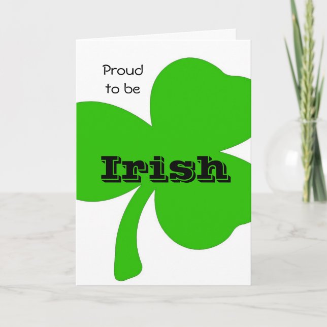 Det är stolt att vara Irish Card. Kort (Framsida)