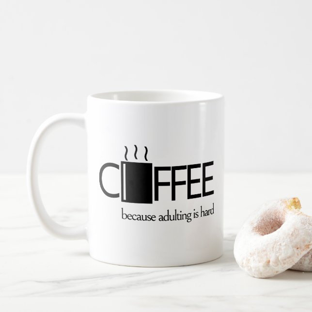 Det är svårt att äta kaffe. kaffemugg (Med munk)