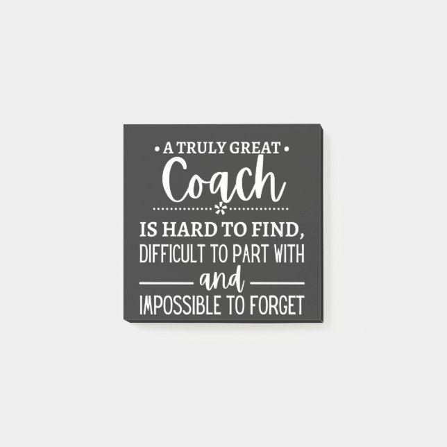 Det är svårt att hitta en verkligt Underbar coach Post-it Block (Framsida)