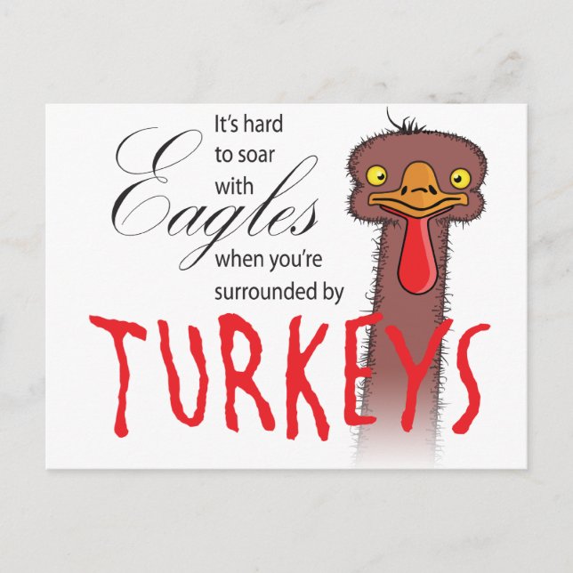 Det är svårt att soarera med Eagles... Vykort (Framsida)