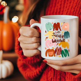 Det är Sweater Weather Fall Autumn Säsong Cute Kaffemugg