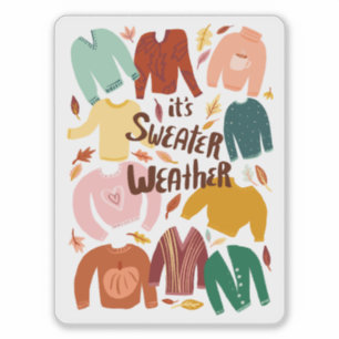 Det är Sweater Weather Fall Autumn Säsong Cute Klistermärken